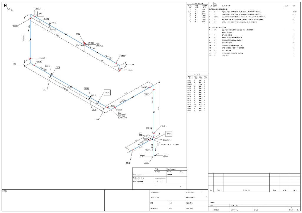 industrial piping spool isometric drawing